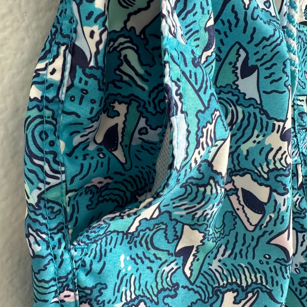 Cat & Jack Teal Shark Swim Shorts - Picture 3 of 5